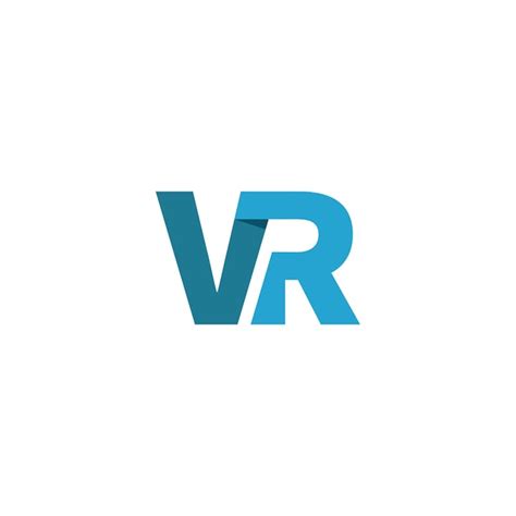 V r virtual 3d font modern technology logo virtual reality | Premium Vector