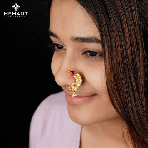 Traditional Maharashtrian Kolhapuri Micro Gold Plated Nath A (Nose Pin ...