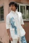 Buy Ivory Hand Painted Shacket For Men by Jatin Malik Online at Aza ...