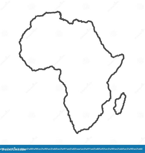 Africa Outline World Map, Vector Illustration Isolated on White. Map of Africa Continent, Line ...