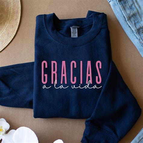 Gracias a La Vida, Thank You to Life, Sweater in Spanish, Jersey Con ...