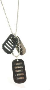 Airtick Army Dog Tag Dual Name Age Blood Sex Birth Pin No. Laser Blade ...