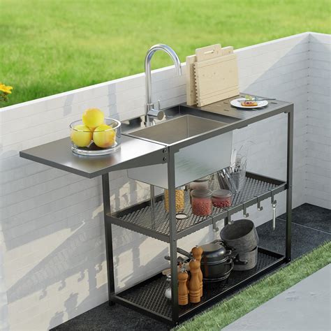 Amazon.com : INTOBOO 47" Freestanding Outdoor Utility Sink with ...