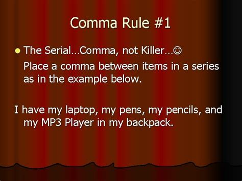 Image result for 3 Basic Comma Rules