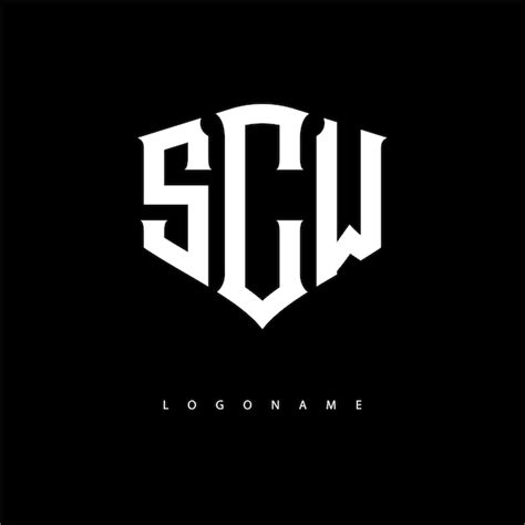 SCW Gothic Shield Logo Bold Monogram Emblem For Premium Branding ...