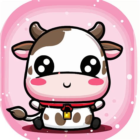 Cute chibi cow kawaii illustration cow farm icon graphic 17048241 ...