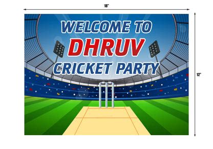 Cricket Theme Customized Welcome Board | Party Supplies India Online
