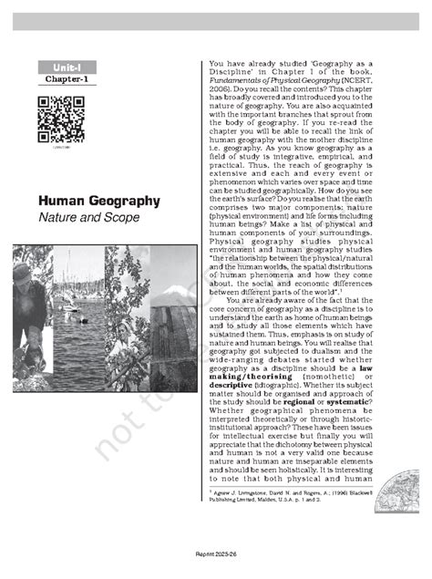 Legy101 - Nature and Scope of Human Geography: An Overview - Studocu
