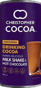 Christopher Cocoa Drinking Chocolate Cocoa Powder, Dark No Sugar, 200g ...