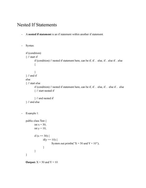 Image result for Nested If Statements Java
