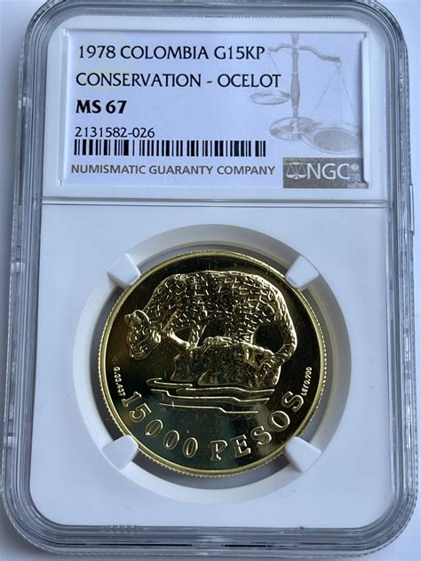 Colombia - 1978 - 15000 pesos - Ocelot - NGC MS67