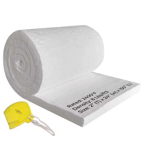 Ceramic Fiber Insulation Blanket - 8# 2400F - 2" x 24" x 150" - High ...
