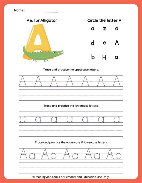Letter A Tracing | Worksheets for Preschool