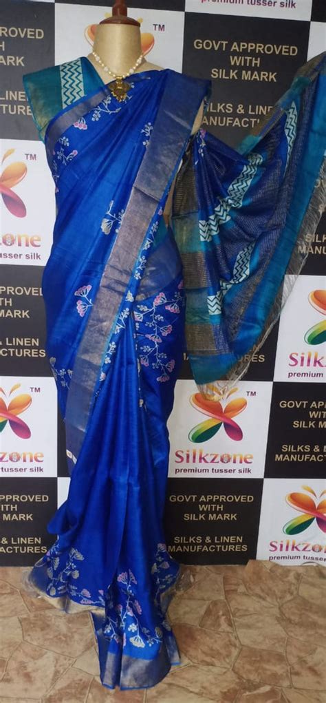 pure tussur silk print saree freeshipping - SILK ZONE