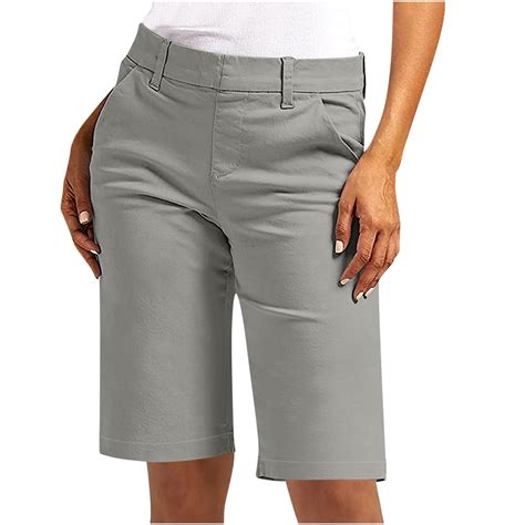 purcolt Women's Golf Shorts High Waisted Straight Leg Stretch Bermuda ...