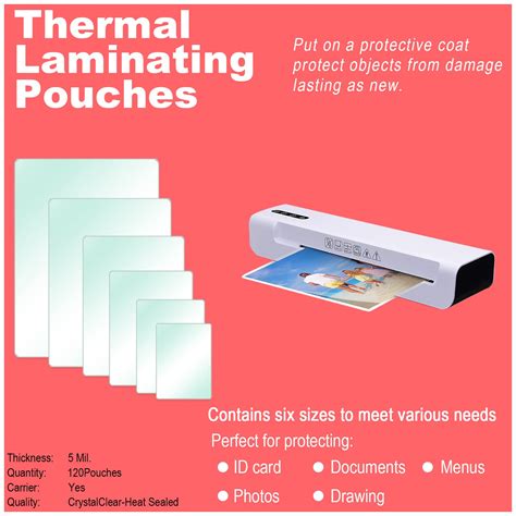 Laminating Pouches Sizes at Sarita Sturgeon blog