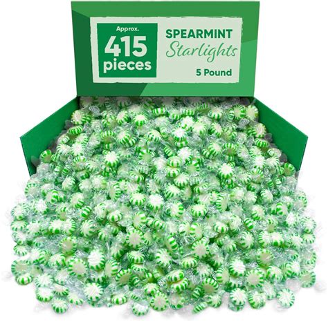 Amazon.com : Starlight Mint Spearmint Candy - 5 Pounds Approx 415 ...