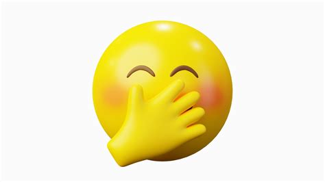 3D Hiding Smile Or Shy Emoticon Emoji Or Smiley - TurboSquid 2113376