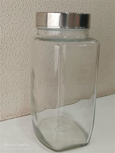 GTR Square 6000 ML Big Size Glass Storage Jar with Lids : Amazon.in ...