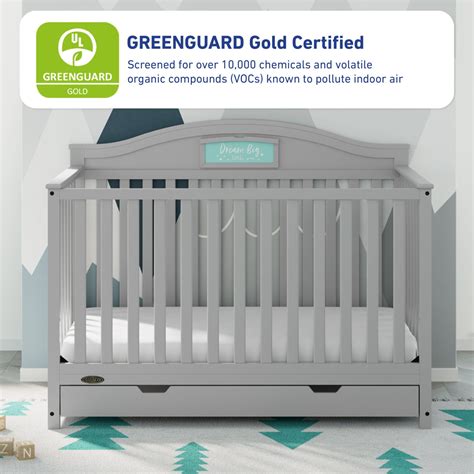 Graco Story 5-in-1 Convertible Baby Crib with Drawer, Pebble Gray ...