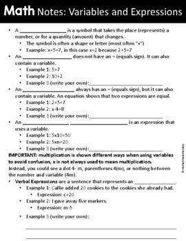 Image result for Math Notes and Variables