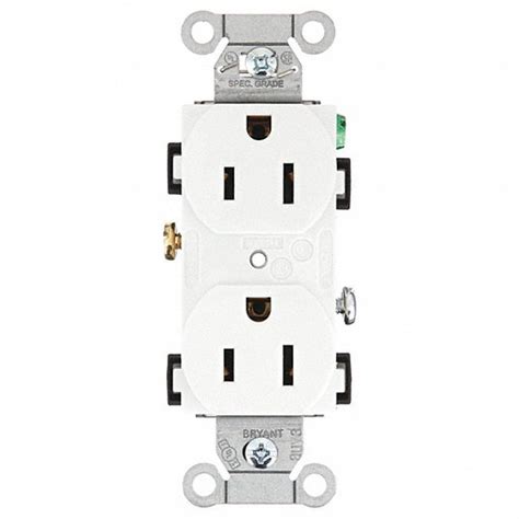 BRYANT, Duplex, 5-15, Receptacle - 52HD87|CRS15W - Grainger