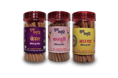 Sukh Samridhi Kasturi, Astha & Kesar Premium Dhoop Sticks Combo (100gm ...
