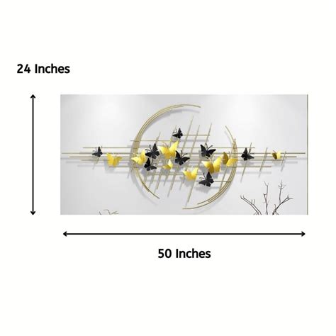 Black & Yellow Butterfly Wall Art (50 x 24 Inches) – Homez Valley