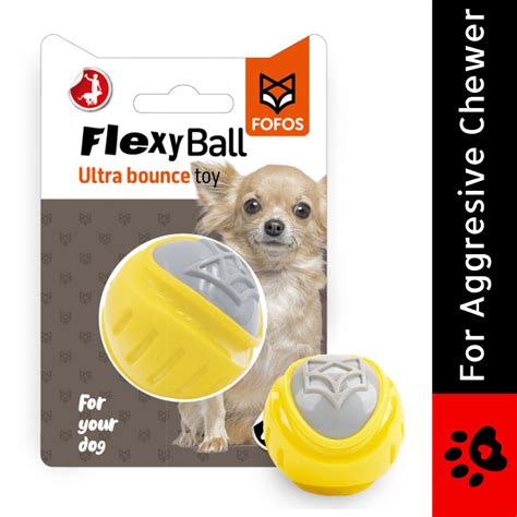Buy Fofos Flexy Ball Ultra Bounce Toy for Dogs (Yellow & Grey) Online ...