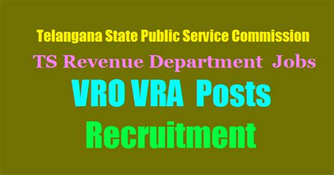 TSPSC VRO VRA Revenue Dept 2506 Posts Recruitment Notification 2017 ...