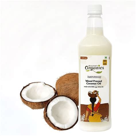 Healthify Organics Wood Pressed Coconut Oil 1 Liter Kolhu Kacchi Ghani ...