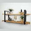 Crysellewoods Sheesham Wood Floating Bookshelf | 2-Tier Rustic Floating ...