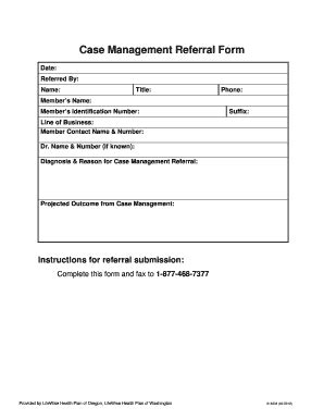 Case Management Referral Form - Fill and Sign Printable Template Online