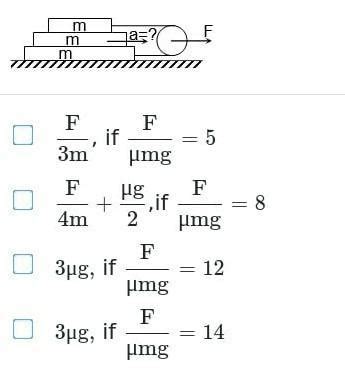 A block of mass m lies on a slippery horizontal surface. On top of it ...
