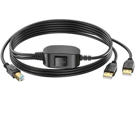 Herfair Printer Cable Splitter 2 in 1 Out USB B to A Splitter Printer ...