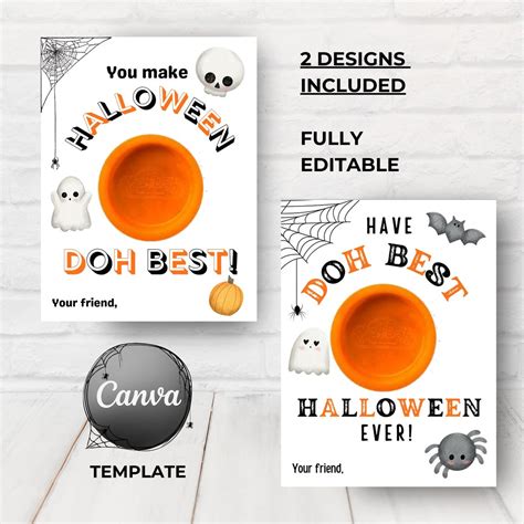 Halloween Play Doh Card Template, Printable Doh Best Halloween ...