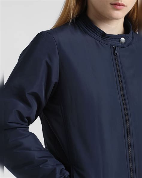 Dark Blue Classic Bomber Jacket