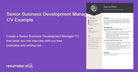 Image result for Business Development Manager CV Example