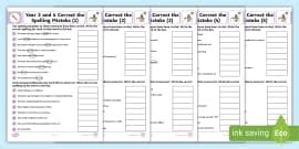 Improve Writing in Year 3 | Correct the Spelling Worksheet