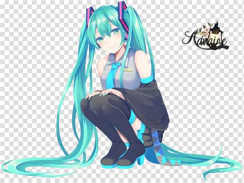 Hatsune Miku 3D rendering Vocaloid, hatsune miku transparent background ...