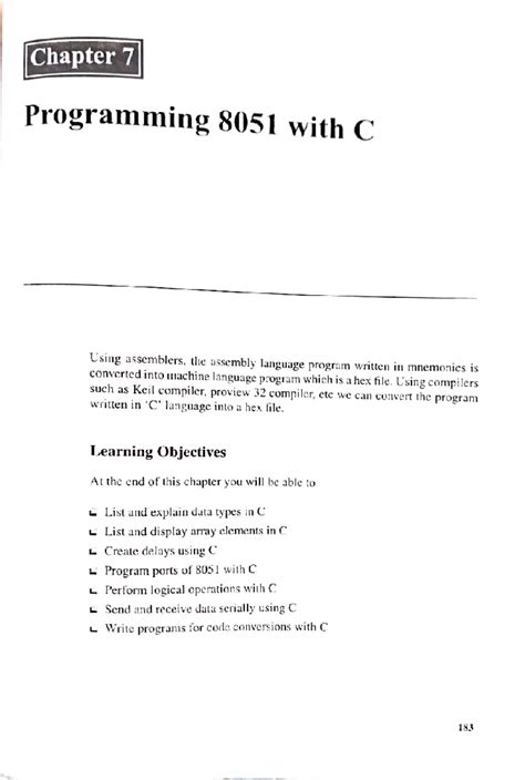 Chapter 7: Programming 8051 with C - Self Study Guide - Studocu