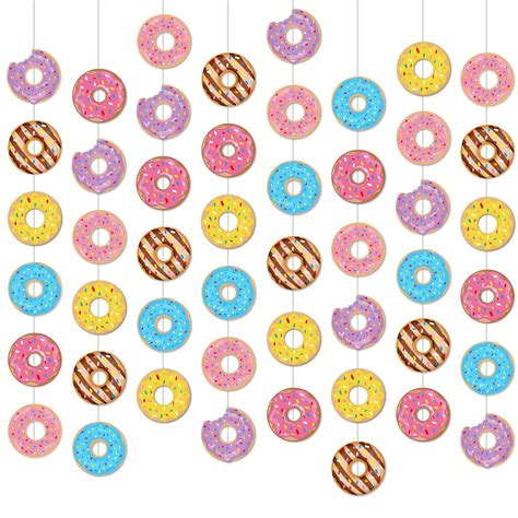 8 Packs Donut Party Banners Donut Garland Kit Donuts Hanging Swirl ...