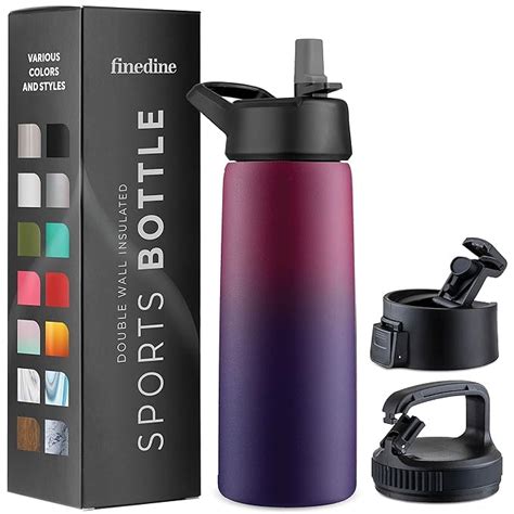 FineDine Triple Walled, Insulated Water Bottles with Straw – 750 ML ...