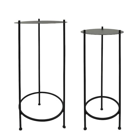 Sagebrook Home 15-in W x 32-in H Black Glass Round Modern End Table ...