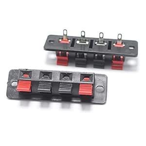 Buy ERH India (Pack of 2) 2 Terminal Push Cable Clip Stereo Speaker ...