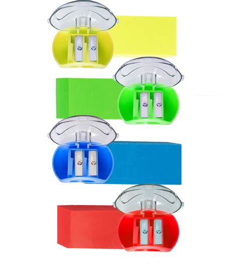 Valor Products Assorted Color Pencil Sharpener Dual Hole Hinged Lid