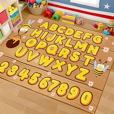 SCUAOMX Yellow Bee Rugs for Kids Bedroom, 4x5ft, Wood Grain India | Ubuy