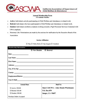 Annual Membership Form - Blank Fillable Template | Fill Out, Print ...