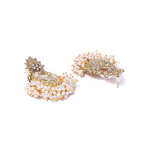 Buy Zaveri Pearls Gold Tone Traditional Clustered Pearls Dangle Earring ...