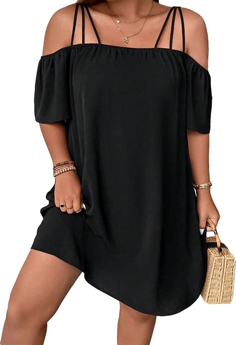 SOLY HUX Women's Plus Size Dresses Off Shoulder Short Sleeve Short ...